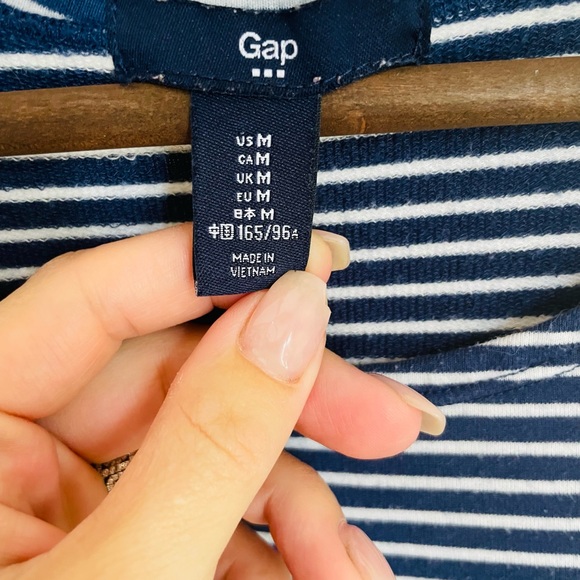 Gap M Blue White Striped Short Sleeve Dress Coverup Beach - Picture 5 of 9